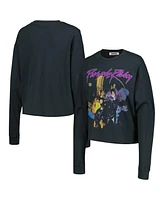 Daydreamer Women's Black Prince Purple Rain Cropped Long Sleeve T-Shirt