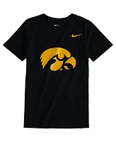 Nike Big Boys and Girls Black Iowa Hawkeyes Cotton Logo T-Shirt