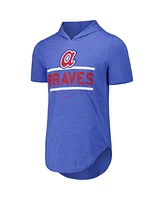 Majestic Men's Threads Royal Atlanta Braves Tri-Blend Hoodie T-Shirt