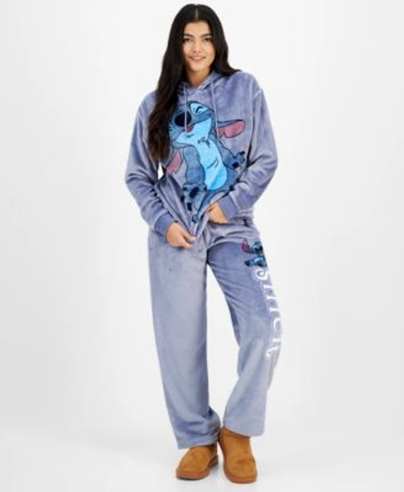 Disney Juniors Stitch Plush Fleece Graphic Hoodie Sweatpants