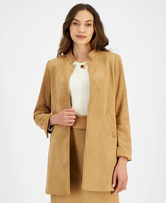 Tahari Asl Women's Faux Suede Stand Collar Jacket