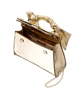 Nina Metallic Satchel Bag with Crystal Trim Scarf