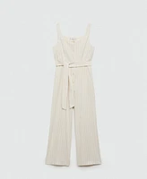 Mango Women's Striped Bow Jumpsuit