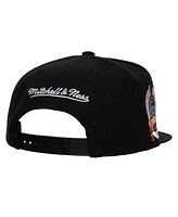 Mitchell & Ness Men's Black New York Rangers Core Top Spot Snapback Hat