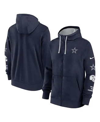 Nike Men's Navy Dallas Cowboys Multi Logo Full-Zip Hoodie