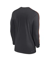 Nike Men's Anthracite Clemson Tigers 2024 Sideline Coach Uv Performance Long Sleeve T-Shirt