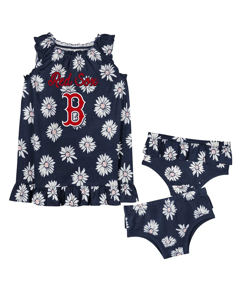 Outerstuff Baby Boys and Girls Fanatics Navy Boston Red Sox Hop Skip Diaper Cover Set