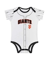 Outerstuff Newborn Baby Boys and Girls Gray/White San Francisco Giants Two-Pack Play Ball Bodysuit Set