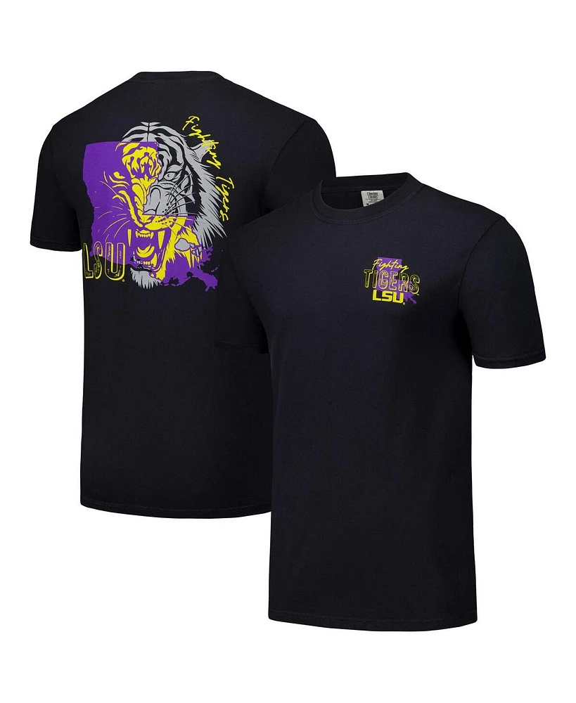 Image One Men's and Women's Black Lsu Tigers Hyper Local Two-Tone Mascot State T-Shirt