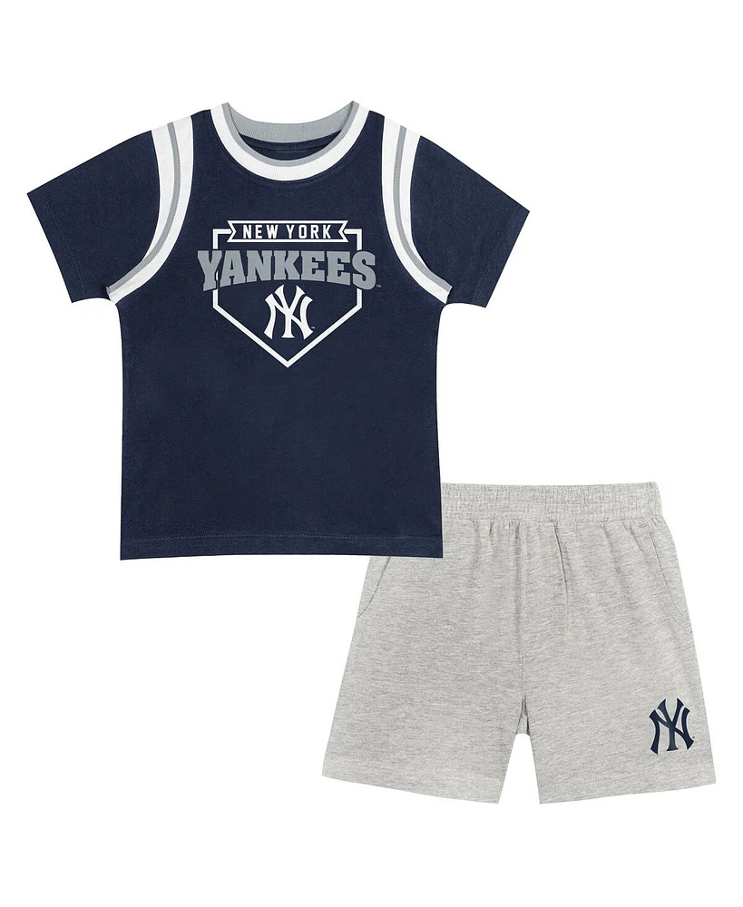 Outerstuff Preschool Fanatics New York Yankees Loaded Base T-Shirt Shorts Set