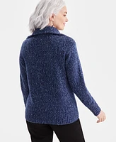 Style & Co Petite Funnel-Neck Zip-Up Sweater, Created for Macy's