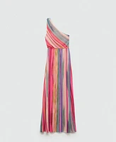 Mango Women's Striped Asymmetrical Dress