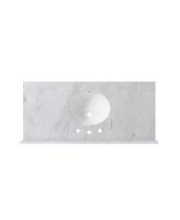 49" Carrara White Marble Vanity Top With Ceramic Sink