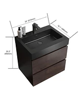 Streamdale Furniture 24" Rosewood Vanity w/ Sink & Storage