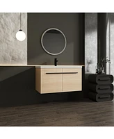 36" Oak Bathroom Vanity with Resin Countertop