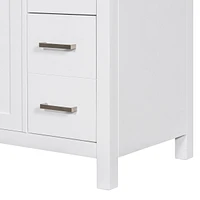 Streamdale Furniture 36" White Bathroom Vanity Cabinet with Ample Storage