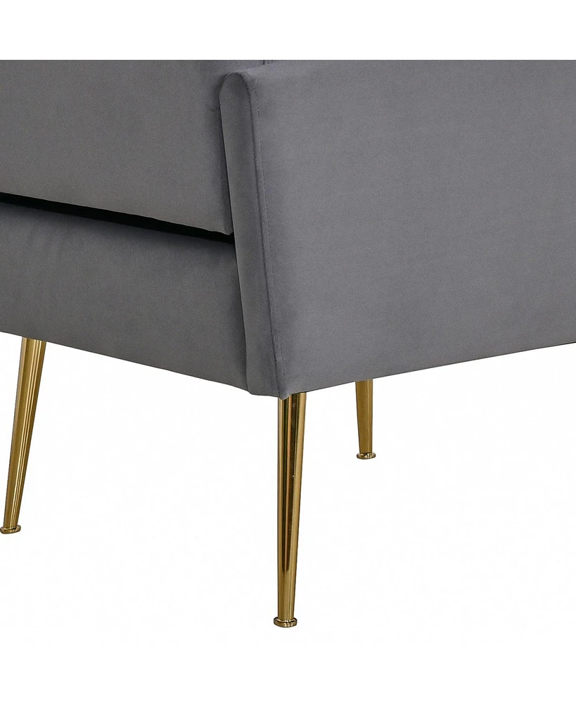 Hulala Home Rosa Contemporary Upholstered Armchair with Metal Legs