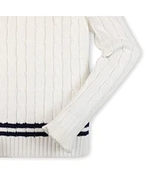 Hope & Henry Baby Girls Long Sleeve V-Neck Cricket Sweater