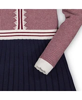 Hope & Henry Baby Girls Organic Cotton French Blocked Sweater Dress