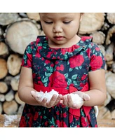 Hope & Henry Baby Girls Short Sleeve Ruffle Collar Party Dress with Bow