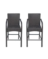 Simplie Fun Cascada Outdoor Wicker Barstools (Set Of 2)