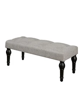 Simplie Fun 42" Upholstered Bench with Roman Column Legs