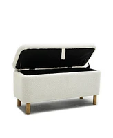 Streamdale Furniture Soft Boucle Upholstered Storage Ottoman