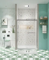 Streamdale Furniture Bypass Shower Door, Sliding, 5/16" Tempered Glass, Polished Chrome, 56"-60"W x 74"H