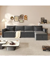 Simplie Fun Oversized L-Shape Sectional Sofa with Storage