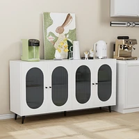 Modern Sideboard with Acrylic Doors & Adjustable Shelf
