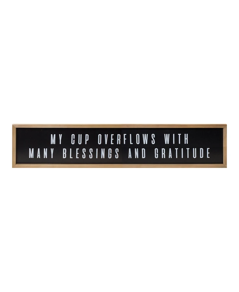 Slickblue My Cup Overflows Plaque - Inspiring Wall Art black