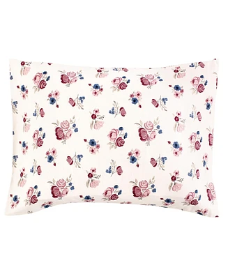 Hudson Baby Infant Girl Cotton Toddler Pillow Case, Dusty Rose Floral, One Size