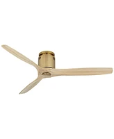 52" Windspun Modern Indoor Ceiling Fan 3 Blade Remote Control Soft Brass Finish Wood Blades Bedroom Living Room Kitchen Dining Office Hugger Dc Motor