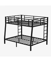 Full Xl over Queen Bunk Bed, Sturdy Metal Frame, Noise Reduced, No Box Spring