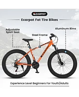 Streamdale Furniture 26" Fat Tire Bike: Shimano 21-Speed, Dual Disc Brakes, Front Suspension