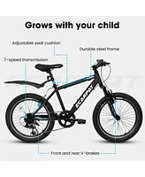 Streamdale Furniture Kids Bike: 20" Steel Frame, 7-Speed, Shock Absorber, All-Terrain Tires