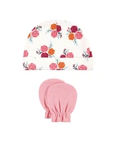 Hudson Baby Baby Girls Hudson Cotton Cap and Scratch Mitten