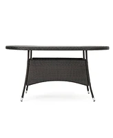 Streamdale Furniture Ramsey Outdoor Oval Wicker Dining Table