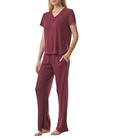 Tommy Hilfiger Women's 2-Pc. Short-Sleeve Ribbed Pajamas Set