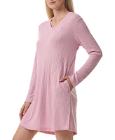 Tommy Hilfiger Women's Ribbed Long-Sleeve Sleepshirt