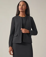 Kasper Petite Collarless Open-Front Blazer