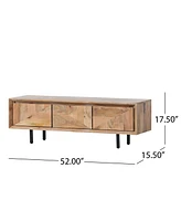 Streamdale Furniture Mango Wood Tv Stand With Iron Accents