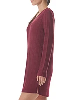 Tommy Hilfiger Women's Ribbed Long-Sleeve Sleepshirt