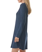 Tommy Hilfiger Women's Ribbed Long-Sleeve Sleepshirt
