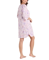 Miss Elaine Women's 3/4-Sleeve Floral Nightgown