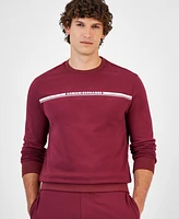 A|X Armani Exchange Men's Long Sleeve Crewneck Linear Logo Sweatshirt, Created for Macy's