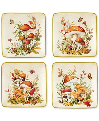 Certified International Woodland Critters Canape Plates, Set of 4