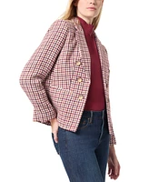 Jones New York Petite Houndstooth-Pattern Tweed Blazer