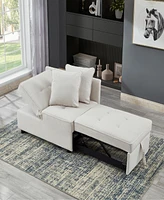 4-in-1 Convertible Sofa Bed with Sturdy Wood Frame