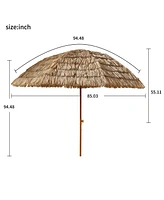 Streamdale Furniture 8' Thatch Tiki Umbrella, Hawaiian Hula Beach Umbrella